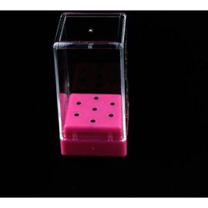 1Pcs 7 Gaten Acryl Nail Boor Exhibitio Houder Plastic Display Stand Lege Container Accessoire Voor Manicure Organizer