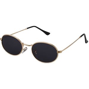 Ovale Zonnebril Mannen Vrouwen Vintage Man Vrouw Retro Zonnebril Ronde Eyewear S8006 Gouden Frame Zwart