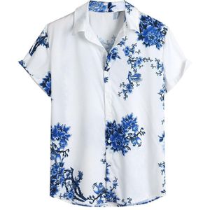 Camisas Streetwear Geometrische Kleur Blok Print Hip Hop Korte Mouw Heren Hawaiiaanse Shirt Zomer Harajuku Strand Shirts Top