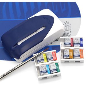 Winsor & Newton Cotman 8 Kleuren Mini Verpakking Solide Aquarel Verf Kunstenaar Pigment Met Een Borstel Pen