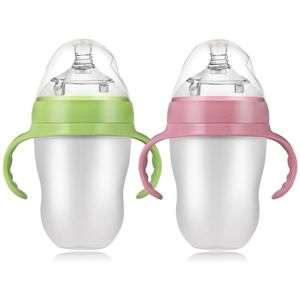 250ml Zuigfles Baby Silicone Melk Flessen Melk Feeder Babyvoeding Tool Squeeze voeden Multifunctionele Verpleging Flessen