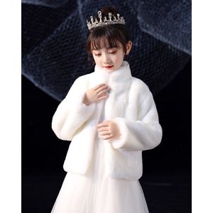 Bloem Meisjes Lange Mouwen Winter Jas Faux Fur Bruiloft Bolero Meisjes Party Warme Mantel Cape Jas Kinderen Sjaals