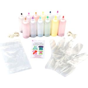 12 Flessen Tulp Permanente Een Stap Tie Dye Set Diy Kits Voor Stof Textiel Craft Kleding Voor Solo Projecten Kleurstoffen verf
