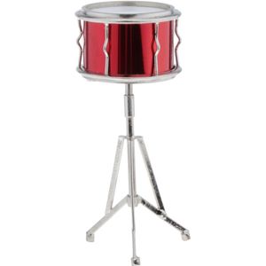 1:6 Schaal Poppenhuis Metalen Snare Drum Model Muziekinstrumenten Kinderen Speelgoed Rood