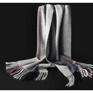 Japanse zuivere wol sjaal unisex herfst en winter dikke gestreepte trend contrast kleur eenvoudige lange geschenkdoos