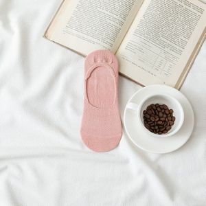 2 Pairs Vrouwen Dunne Laag Uitgesneden Katoen Blend Sokken Zomer Ademende Onzichtbare Sportsokken Vrouwelijke Siliconen Antislip sox Wit