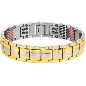 Mannen Zwarte Pure Rvs Magnetische Armband 4in1 Magneten Negatieve Ionen Germanium Gezondheid Spar Armbanden Voor Mannen Sieraden