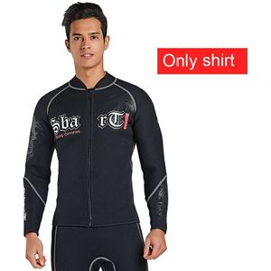 Mannen 3 Mm Warm Neopreen Wetsuit Jas Lange Mouw Zwarte Top Rits Surf Shirt Voor Duiken Zwemmen Snorkelen water Sport