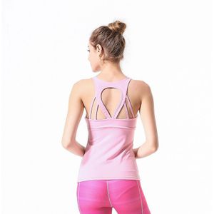 Yoga vest, vrouwelijke karakter, uitgeholde dame jas, borst gewatteerde oefening, running body-building jas.