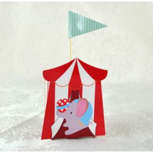 24Pcs Leuke Circus/Dinosaurus Dier Thema Party Cupcake Wrappers Snoep Box Kids Verjaardag Baby Shower Deco Candy Box feestartikelen