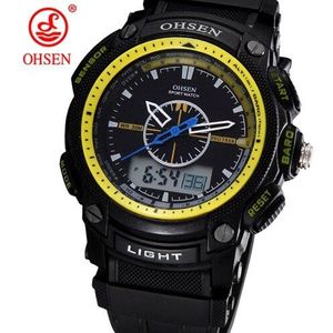 Digitale Quartz Mannen Sport Horloge Stopwatch Waterdicht Militar man Horloge Geel Mode armband Horloge relogio masculino