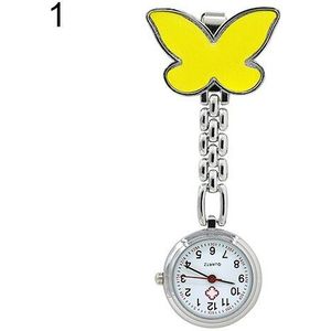 Vrouwen Leuke Hanger Vlinder Verpleegster Clip-On Broche Quartz Opknoping Zakhorloge