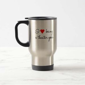 Grappig IK Liefde Zijn een Theater Geek Reizen Mok Roestvrij Staal koffie Beker met Handvat-Grote Mokken 14 ounce