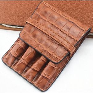 Handgemaakte Lederen Pen Case Bag Potlood Fontein Sleeve Bag Vintage Pouch Voor 4 Pen Stylus Balpen Leuke Stationair