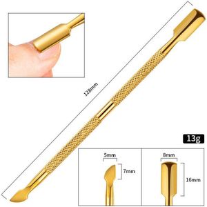 1Pcs Cuticle Pushers Double Head Rvs Nail Cuticle Pushers Remover Dode Huid Pusher Cleaner Manicure Nail Art Gereedschap