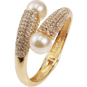 Manilai Gouden Zilveren Kleur Lichtmetalen Manchet Armbanden Charm Imitatie Parels Armbanden Armbanden Voor Vrouwen Sieraden Accessoires