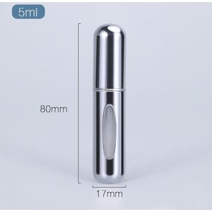 Umetass 5Ml Parfum Fles Spuit Draagbare Mini Geur Doseren Fles Geanodiseerd Aluminium Case Cosmetische Container 1 Stuk