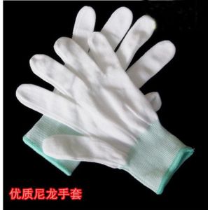 10 paar 13-pin nylon witte handschoen core stofvrij polyester elektronica fabriek werk labor mannen en vrouwen handschoenen