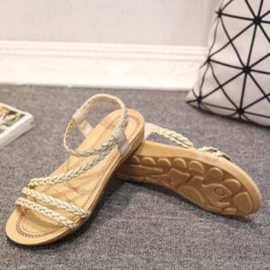 Bohemian Zomer Strand Platte Hak Sandalen Vrouwen Open Teen Outdoor Sandalen Dames Platte Sandalen Femme Sandalen Vrouwen Sandalia