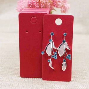 200 Pcs 4*9 cm wit/kraft/zwart/rood Papier sieraden earring verpakking & display card lege kartonnen earring display card