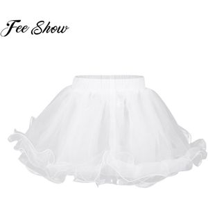 Feeshow Wit Kids Meisjes Organza Tutu Rokken Petticoat Onderrok Crinoline Slip Bloem Meisjes Trouwjurk Bruiloft Accessoires