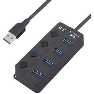 Usb Hub 3.0 5Gbps High Speed 4 Port Usb 3.0 Hub Splitter On/Off Schakelaar Voor Laptop Pc