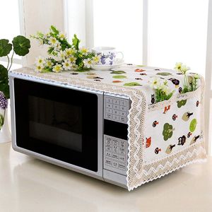 Household Kitchen Microwave Cover Linen Fabric Dust-Proof And Oil-Proof Microwave Oven Protective Cover Kitchen Accessories