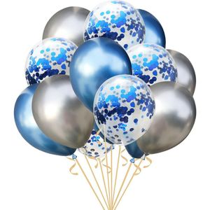 15 Stuks Ronde Metallic Ballonnen Goud Confetti Ballon Verjaardagsfeestje Decoratie Kids Adult Lucht Ballen Globos Bruiloft Decor