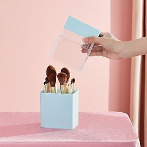 2-In-1 Make-Up Borstel Opbergdoos Make Borstel Houder Droogrek Make Organizer Cosmetische Opslag Emmer Plastic box Stofdicht