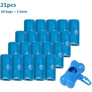 20 Rollen Hond Kak Tas Voor Hond Huisdieren Afval Vuilniszakken Biologisch Afbreekbaar Outdoor Carrier Houder Dispenser Clean Pick Up Gereedschap