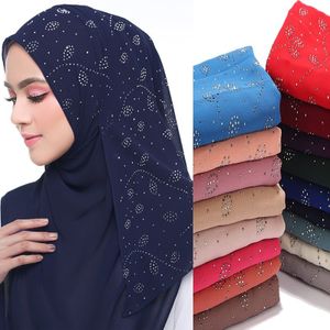 10 Stks/partij Vrouwen Bubble Chiffon Sjaal Crystal Sjaal Hijab Sjaals Wraps Effen Kleur Moslim Hijab Sjaal 20 Kleuren
