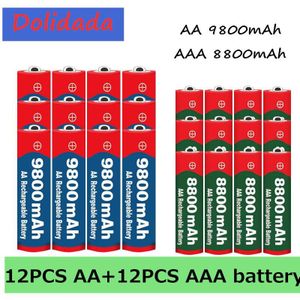 20 Stuks Aa Aaa Batterij 1.5V Aa 9800 Mah 1.5V Aaa 8800 Mah Alkaline 1.5V Oplaadbare Batterij Voor Klok Speelgoed Camera Batterij