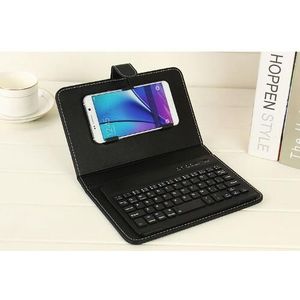 Universele Draadloze Bluetooth Toetsenbord PU Lederen Mobiele Telefoon toetsenborden Case houder Voor iPhone 7 6 6 S Lenovo Samsung Huawei Xiaomi