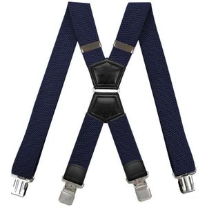 Heavy Duty Bretels 4 Clips X Vormige Met Ijzeren Ring Verstelbare Elastische Jean Broek Broek Riem Werk Jarretel Voor Mannen mode