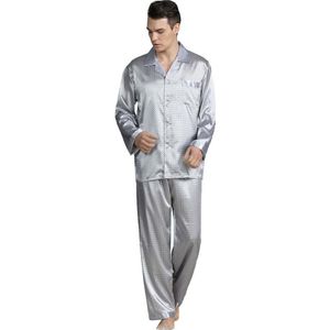 Zijde Mannen Pyjama Sets Slapen Effen Satijn Nachtkleding Mannen Zomer Pak Volledige Mouw Zijden Pyjama Mannen Pyjama Mannelijke # g2