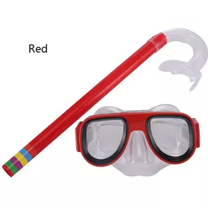 Snorkelset 100 kinderen duikbril Comfort snorkel Dry Top oranje