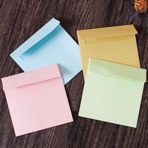 10 PCS 10*10 cm Vierkante BZNVN Mode multicolour School Student Levert Effen Papieren Kaart Envelop tas