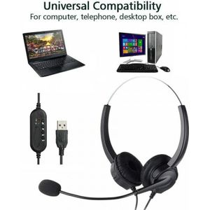 Usb Communicatie Headset Wired Stereo Noise Cancelling Oortelefoon Met Microfoon Verstelbare Hoofdtelefoon Voor Pc Computer Laptop