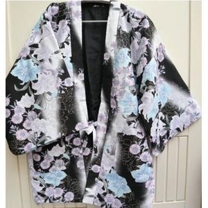 Japanse Winter Vrouwen Warm Kimono Dikke Katoen Gevoerde Haori Jas Gewatteerd Katoen Outterwear Bloemen Gedrukt Losse Overjas W035
