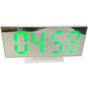 Led Spiegel Wekker Digitale Snooze Tafel Klok Wake Up Light Elektronische Grote Tijd Temperatuur Display Home Decoratie Klok