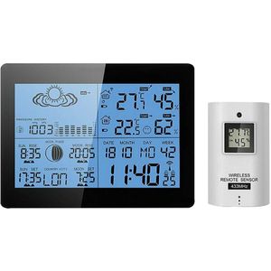 Aok 5019 Multifunctionele Praktische Draadloze Thermometer Weerstation Klok Meter Lcd Display Indoor Outdoor Tester Hygrometer
