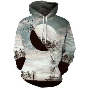 Vrouwen/Mannen Hoodie Sweatshirts Herfst Winter Sport Truien Vrouwen Maan 3D Print Sportwear Hooded Trui S-5XL Streetwear Trui