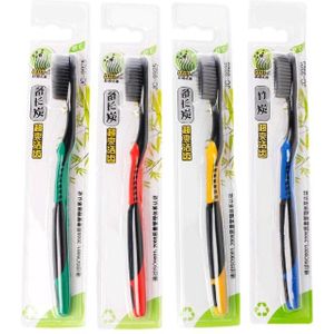 Bamboe Houtskool Superfijne Zachte Tandenborstel Reizen Tanden Cleanser Borstel Willekeurige Kleur