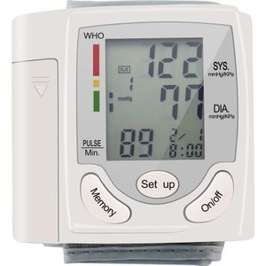 Automatische Digitale Lcd Manchet Pols Bloeddruk Presure Meter Monitor Hartslagmeter Draagbare Gezondheid Meter Meet Handige Draagtas
