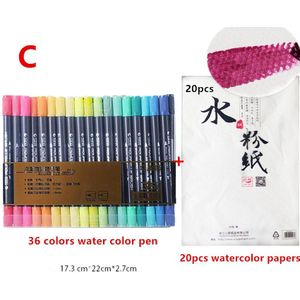 80 kleuren twee hoofd aquarel borstel pen met Gouache papier markers voor tekening gekleurde manga aquarel pen voor school kid