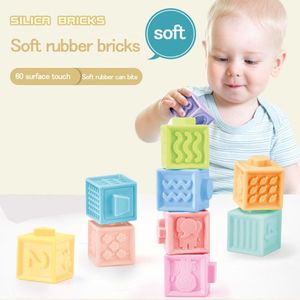 10PCS baby rubber soft speelgoed 3D zintuiglijke handbal dier digitale baby onderwijs bijtring squeeze speelgoed bad bal