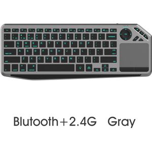 Wireless Keyboard Bluetooth 2.4G Wireless Touch TV Keyboard with Easy Media Control and Built-In Touchpad Mouse Solid Stainless