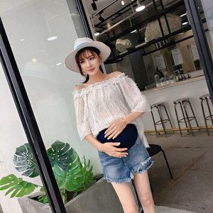 Zomer Casual Zwangere Vrouwen Denim Shorts Losse Straight Zwangerschap Jeans Korte Broek Verstelbare Taille Vrouw Moederschap Broek