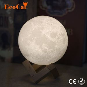 3D Afdrukken Maan lamp LED nachtlampje 20CM 18CM 15CM USB Maanlicht 2 Kleur Veranderlijk Touch schakelaar Voor
