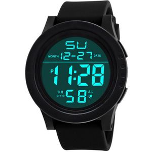 Eenvoudige Siliconen Horloge Mannen Led Lichtgevende Multifunctionele Sport Jongen En Meisje Student Elektronische Horloge Outdoor Waterdichte Horloge